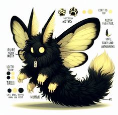 a black and yellow furry animal with lots of different markings on it's body