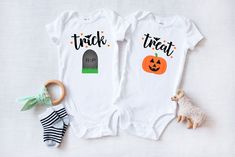 ** Quick Sizing Tip ** Baby ONESIES® Brand Bodysuits tend to run very small so we recommend sizing up for a better fit and to give baby longer wear time because they grow so fast. Toddler shirts are true to size. 📋 HOW TO ORDER: ✧ Choose Baby ONESIES® Brand Bodysuit or shirt size (sizing chart below) and sleeve length ✧ Select design color if applicable ✧ For personalized designs - enter customization in "Add your personalization" field ✧ ADD TO CART ✧ Select from our shipping class options (al Halloween Baby Onesies, Halloween Costume Bodysuit, Owl Halloween, Twin Halloween, Twin Halloween Costumes, Gerber Organic, Halloween Bodysuit, Halloween Onesie, Girls Halloween