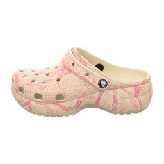 Step into comfort and style with the Crocs Women's Classic Platform Snakeprint Clogs! Specially designed for the fashion-conscious young adult, these clogs feature a chic snakeprint pattern in a versatile beige shade. The elevated platform look not only adds to your height but also enhances your outfit’s style. Ideal for both indoor and outdoor activities, these Crocs ensure lasting comfort with their lightweight Croslite foam construction and signature textured footbed. Perfect for everyday wea Beige Non-slip Clogs For Summer, Beige Non-slip Summer Clogs, Beige Slip-on Synthetic Clogs, Beige Synthetic Slip-on Clogs, Casual Beige Clogs With Rubber Sole, Casual Beige Clogs With Cushioned Footbed, Casual Non-slip Beige Clogs, Casual Beige Non-slip Clogs, Beige Synthetic Clogs With Rubber Sole