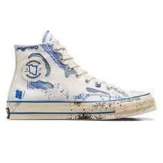 Blue Converse High Tops, Womens White Converse, Chuck 70 Converse, Converse Chuck 70 High Top, Converse Chuck 70s, Off White Converse, 70s Converse, White High Top Converse, High Top Chucks