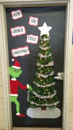 the grinch stole christmas tree door decoration