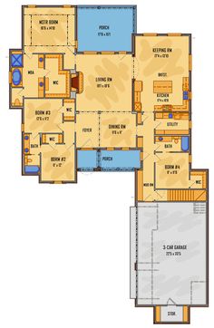 the floor plan for a house with two levels