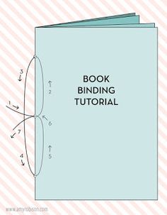 a book binder with the words, book binding tutor written in black on it