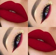 Red Eye Makeup, Wedding Makeup Tutorial, Red Lip Makeup, Makeup Artist Tips, Pinterest Makeup