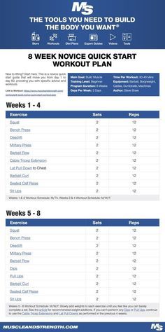 an image of a workout plan for the body to build, and how it works