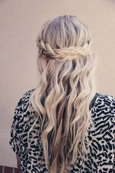 half up braid hairstyle (via @beautyhigh) Crown Braids, Bridal Hair Tutorial, 5 Minute Hairstyles, Braids Ideas, Hairstyles Beach, French Braid Hairstyles, Long Blonde, Wedding Idea, Long Blonde Hair