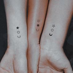 two people with matching tattoos on their arms