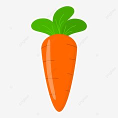 an orange carrot with green leaves on it's top, cartoon, vegetable png and psd