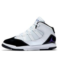 Nike Air Jordan Max Aura BP AQ9216-121 White High-top Scratch-resistant Basketball Shoes, White Scratch-resistant Basketball Shoes For Streetwear, Nike Air Jordan, Air Jordan, Air Jordans, Nike Air, Aura, White And Black, Jordan