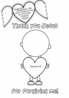 a coloring page with hearts and the words thank you jesus for giving me on it