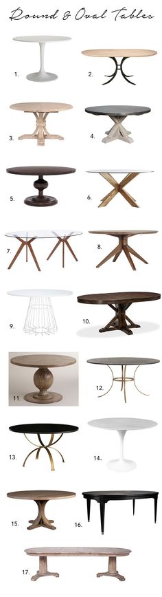 the different types of tables and chairs are shown in this graphic diagram, with each one being