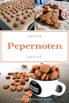 dutch peppernut recipe with chocolate cookies in the background