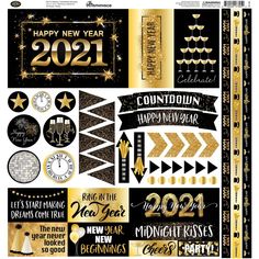 2021 New Year Scrapbook Stickers Midnight Kisses, New Year Calendar, Cheer Party, Year Calendar, 12x12 Scrapbook, Calendar Stickers, Good Cheer, Event Calendar, Scrapbook Stickers