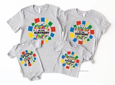 100% Cotton Shirts Bricks Family Matching Shirts, Building Blocks, Mom Dad Kid Baby Shirts, Matching Family Shirts, Birthday Shirts, of the Birthday Boy Theme Playful Multicolor T-shirt For First Birthday, Multicolor Letter Print Shirt For Birthday, Multicolor Cotton Tops For Birthday, Multicolor Custom Print Tops For Birthday, Multicolor Family Matching Tops For Birthday, Family Matching Multicolor Tops For Birthday, Multicolor Casual Top For First Birthday, Casual Multicolor Tops For First Birthday, Fun Multicolor T-shirt For First Birthday