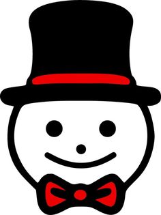 Snowman head with a top hat and bow tie vector illustration Snowman Head, Top Hat, Bow Tie, Hats