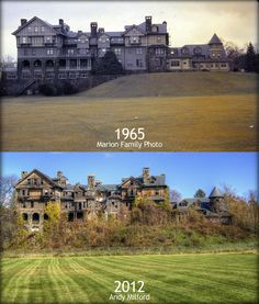 before and after photos of an old mansion