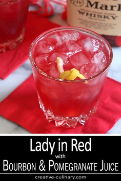 lady in red with bourbon and pomegranate juice is an easy cocktail recipe