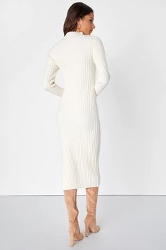 Details: Ribbed knit Long sleeves Solid Midi dress Size Chart: Size Length Bust inch cm inch cm S 39 100 33 84 M 39.7 101 34.6 88 L 40 102 36.2 92 XL 40.5 103 37.8 96 2XL 41 104 39.4 100 Plush Dress, Solid Midi Dress, Midi Sweater Dress, Hugging Silhouette, Lulu Fashion, Fitted Sleeves, Mock Neck Dress, Sweater Dress Midi, Mock Neckline