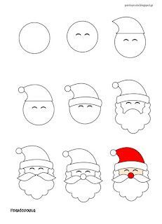 santa claus's hats and beards are drawn in the shape of different faces