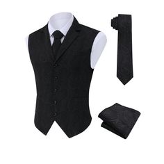 【Mens Suit Vests】 Business vest is designed with fashion paisley pattern, V-neck, 5-buttons closure and 1 real front pocket, 2 real side pockets. ElfinAura Suit Vest The back adjustable Waistcoat offers a more accurate fit, makes you stand out in the crowdand. 【High Quanlity】 This Men's dress vests with high quanlity soft fabric, lightweight and smooth. ElfinAura Suit Vest Excellent craftmanship, no fading, no distortion, anti-wrinkle, elastic resistant washing and durability are high quality, s Fitted Black Suits With Ties, Black Fitted Suits With Ties, Classic Fitted Vest With Ties, Fitted Black Set With Button Closure, Fitted Sleeveless Vest With Ties, Fitted Sleeveless Winter Set, Fitted Sleeveless Sets With Buttons, Paisley Suit, Mens Dress Vests