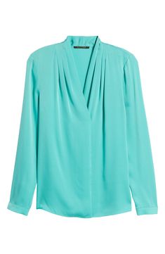 A stretch-kissed silk georgette top adds a lustrous layer and an elegant drape to whatever your day (or night) has in store. Surplice V-neck Long sleeves with one-button cuffs 95% silk, 5% elastane Dry clean Imported Georgette Tops, Kobi Halperin, Elegant Drapes, Blouse Nordstrom, Casual Work, Silk Blouse, Stitching, Dry Clean, Nordstrom