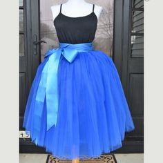 Luxe Tulle Skirt In Royal Blue/Cobalt. Layers And Layers Of Tulle, Fully Lined With A Satiny Fabric, Has Elastic Waistband And Includes Satin Sash. Plus Size Tutu Skirt, Blue Tutu Skirt, Plus Size Tutu, Grey Tulle Skirt, Ballet Wedding, Tutu Skirt Outfit, Blue Tulle Skirt, Royal Blue Skirts, Womens Tulle Skirt