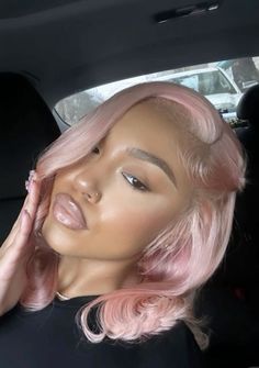 Light Pink Hair, Hair Magazine, Work Hairstyles, Pastel Hair, Front Lace Wigs Human Hair, Aesthetic Hair, Pretty Face