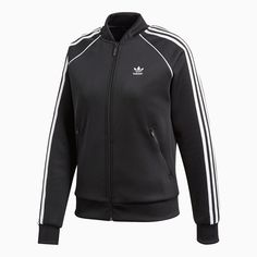 Shop your favorite adidas track jacket in reasonable price, the adidas superstar track jacket] available at Tops and Bottoms USA. We offer free shipping above $75 order all over the US. Style: CE2392, Color: Black Adidas Outfit Women, Adidas Zip Up, Tricot Fabric, Adidas Track Jacket, Adidas Originals Superstar, Adidas Originals Women, Adidas Track, Adidas Online, Jackets Online