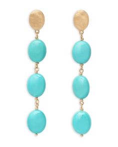 Marco Bicego 18K Yellow Gold Siviglia Turquoise Drop Earrings Marco Bicego, Turquoise Drop Earrings, Blue Gold, Jewelry Accessories, Pick Up, In Store, Buy Online, Yellow Gold, Turquoise