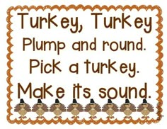 a funny thanksgiving card with turkeys and pumpkins on the border, saying it's so much fun to make