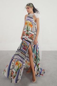 Shop for Limerick by Abirr N' Nanki White Crepe Printed Dress for Women Online at Aza Fashions Off White Maxi Dress, Mughal Garden, White Flares, White Maxi Dress, Embroidered Maxi Dress, Printed Dress, White Maxi Dresses, Dress For Women, Aza Fashion