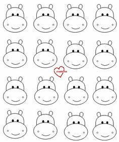 how to draw a cartoon hippo face step by step for kids and beginners