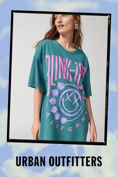 Favorite oversized graphic tee only at Urban Outfitters. Our top-rated Blink 182 oversized graphic tee has all the small things that make it feel like the best vintage find. Cut in a loose, drapey fit for an oversized graphic tee silhouette you can wear as is or as a mini t-shirt dress. In a special overdyed finish for that perfect vintage-y broken-in look and feel. Find it only at Urban Outfitters. Features Blink 182 oversized graphic tee Slouchy t-shirt dress fit Overdyed finish UO exclusive C Vintage Summer T-shirt For Loungewear, Urban Outfitters Letter Print T-shirt For Summer, Urban Outfitters Relaxed Fit T-shirt For Spring, 90s Inspired Graphic Print T-shirt For Summer, Trendy Acid Wash T-shirt For Fall, Oversized Graphic Print T-shirt For Spring, Trendy Oversized Acid Wash T-shirt, Spring Grunge T-shirt With Relaxed Fit, Spring Grunge Style T-shirt With Relaxed Fit