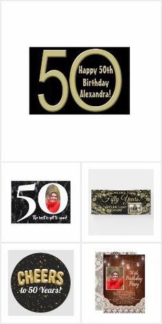 an image of 50th birthday cards with the number fifty