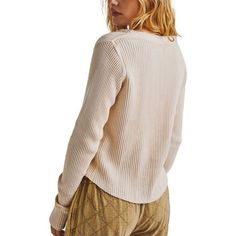 The Free People Colt Top is a fun, button-up henley that features a waffle knit with a lived-in look that we like. Casual Button-up Ribbed Sweater, Casual Waffle Knit Henley For Fall, Casual Winter Waffle Knit Henley, Casual Winter Waffle-knit Henley, Casual Ribbed Henley For Fall, Ribbed Henley For Fall, Everyday Fall Waffle Knit Henley, Fall Waffle Knit Henley For Everyday Wear, Fall Everyday Waffle Knit Henley