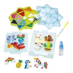 an assortment of bead kits including umbrellas and other items