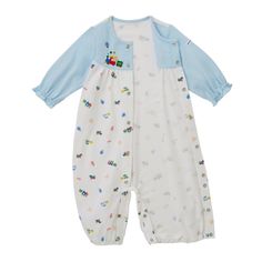 Lightweight bodysuit of highest quality. Bottom can be trousers with snap buttons as baby grows. Made in Japan. Blue Border, Baby Gift Sets, Loungewear Set, Bear Print, Baby Grows, 2 Way, Baby Gift, Playsuit, Ducks