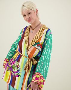 Me 369 Lucia Artisian Kimono Belted - Premium Kimono from Marina St Barth - Just $345! Shop now at Marina St Barth Multicolor Kimono With Tie Waist And Kimono Sleeves, Spring Long Sleeve Kimono With Vibrant Print, Vibrant Spring Kimono With Vibrant Print, Spring Long-sleeve Belted Kimono, Spring Long Sleeve Belted Kimono, Belted Long Sleeve Kimono For Spring, Spring Multicolor Kimono With Vibrant Print, Spring Multicolor Vibrant Print Kimono, Spring Multicolor Printed Robe