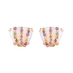 The Alexandra Studs exemplify the artful use of contrasting semi-precious stones in a vintage and retro style. Their unique sea shell design appeals to individuals in search of distinctive pieces. Additionally, their versatility is enhanced with a hook feature, enabling you to incorporate a drop for a more dramatic style to complement different occasions. Sea Shell Design, Interchangeable Earrings, Dramatic Style, French Clip, Shell Design, White Moonstone, The Spark, Lemon Quartz, Blue Quartz