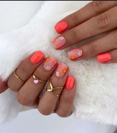 Nail February, Nail Valentines Day, Nail Design Heart, Coral Nails, Nail Tutorial, Summery Nails, Cute Gel Nails