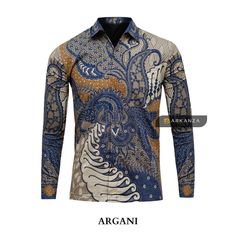 Our batik shirt is made by using premium cotton twill fabric. Original soft cotton and high-quality print make users fall in love with it over and over again. This handmade stylish t-shirt is a perfect gift for friends, brothers, sports lovers, boxers, gym trainers, etc. 🔥Arkanza Slimfit Batik🔥 ✔Premium Batik ✔Printed Batik ✔Primisima Cotton Material ✔Ero Golden Furing Already Layered ✔Neat, Durable & Strong Boutique Stitching ✔Cool & Comfortable to Wear ✔Order now before it's sold out 👕Size Chart👕 📏S = Bust 100; Shirt Length 70 📏M = Bust 104; Shirt Length 71 📏L = Bust 108; Shirt Length 72 📏XL = Bust 112; Shirt Length 73 📏XXL = Bust 116; Shirt Length 74 💚 Thanks for Your Cooperation 💚 Have a Pleasant Shopping Experience. oooooo Blue Long Sleeve Top With Batik Print, Relaxed Fit Cotton Tops With Batik Print, Traditional Fitted Printed Shirt, Long Sleeve Tops With Batik Print And Relaxed Fit, Relaxed Fit Long Sleeve Tops With Batik Print, Long Sleeve Batik Print Top With Relaxed Fit, Long Sleeve Relaxed Fit Batik Print Tops, Multicolor Cotton Shirt With Unique Print, Traditional Cotton Shirt With Motif