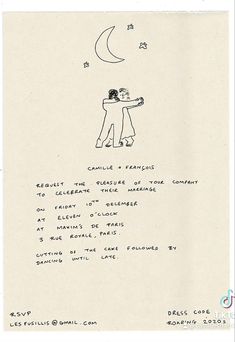 a handwritten poem with an image of two people hugging each other