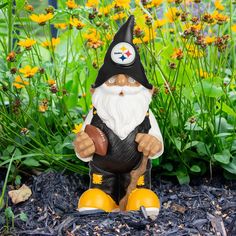 Pittsburgh Steelers Team Gnome FOCO - FOCO.com Star Wars Jawa, Jack Lambert, Football Pillows, Mowing The Lawn, Garden Gnomes Statue, Steelers Fan, Yard Games, Iowa Hawkeyes, Outdoor Statues