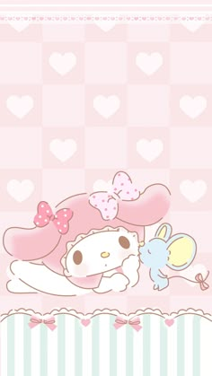 hello kitty wallpaper with an animal and bunny