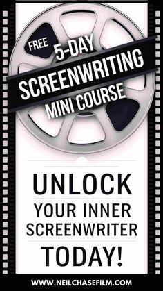 a movie poster with the words'free 5 - day screen writing mini course '