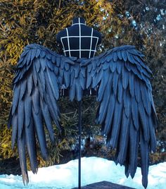 Large Black Albedo wings Overlord Cosplay Costume/ photo props/adult festival wear/cosplay larp, Halloween accessory by CosplayStoryB on Etsy Overlord Cosplay, Bird Cosplay, Wing Costume, Halloween Wings, Wings Cosplay, Pretty Wings, Feathered Wings, Cosplay Wings, Costume Wings