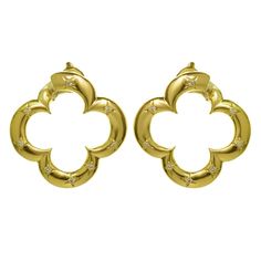 These stunning lever-back earrings from the Alhambra collection by Van Cleef & Arpels are crafted in 18k yellow gold and accented with 16 brilliant-cut diamonds of an estimated 0.56 carats. An iconic and festive design inspired by the symbol of luck. Made in France circa 1998. Measurements: 1.45" (37mm) width, 1.53" (39mm) length. Alhambra Van Cleef, Earrings Van Cleef, Dope Jewelry Accessories, Yellow Gold Diamond Earrings, Van Cleef & Arpels, Chalcedony Earrings, Van Cleef And Arpels, Chalcedony Stone, Green Chalcedony