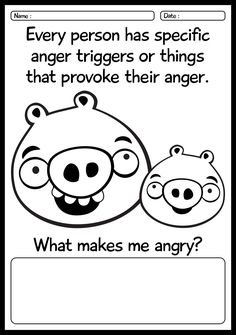 an angry pig and another pig with the caption that says, every person has specific anger triggerers or things that prove their anger