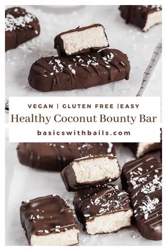 vegan and gluten free easy healthy coconut bouncy bar with chocolate