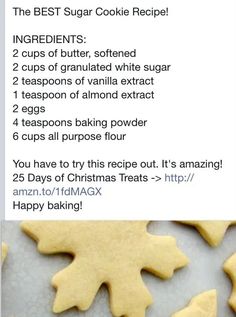 the recipe for cookies is displayed on an instagram